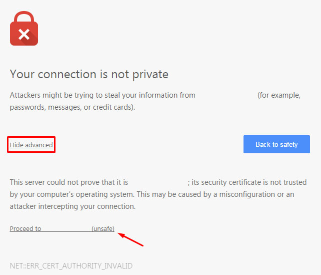 1.4. - Your Connection is not Private.